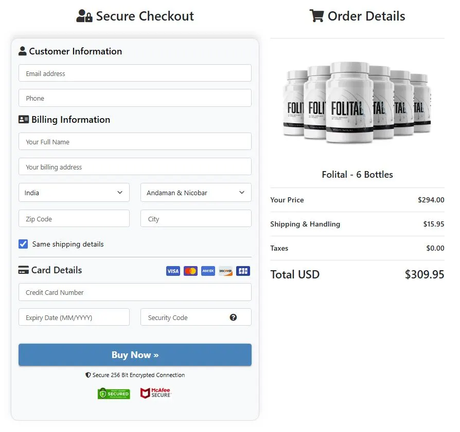 Secure Checkout Form